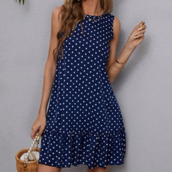 Boho polka dots ruffle hem dress - Picture 13 of 16